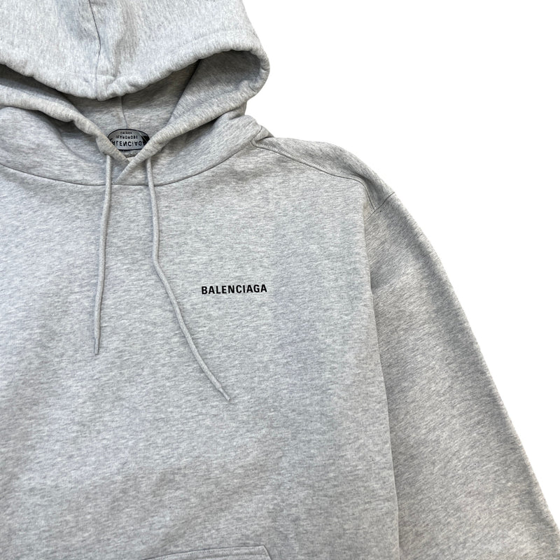 Men's Logo Print Hoodie Grey Size XL