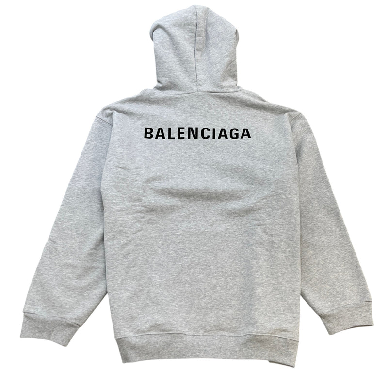 Men's Logo Print Hoodie Grey Size XL