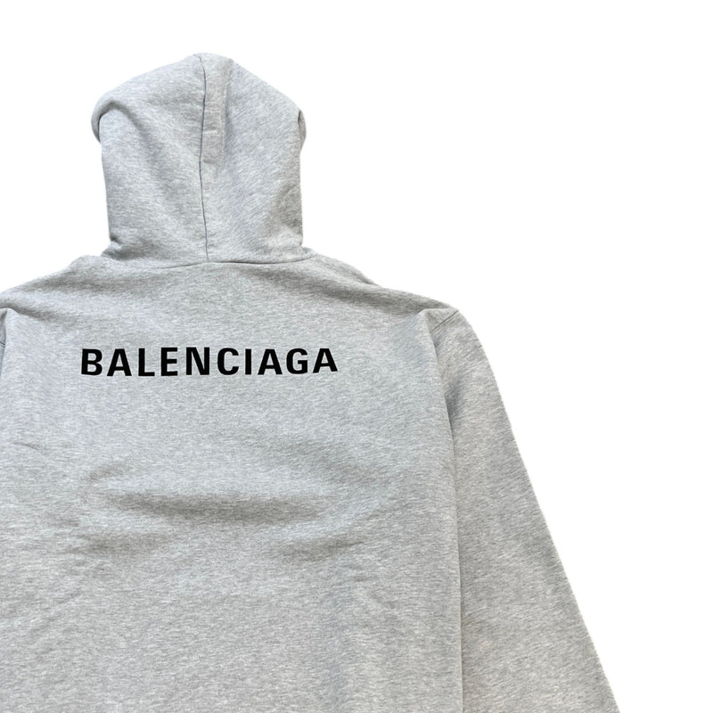 Men's Logo Print Hoodie Grey Size XL