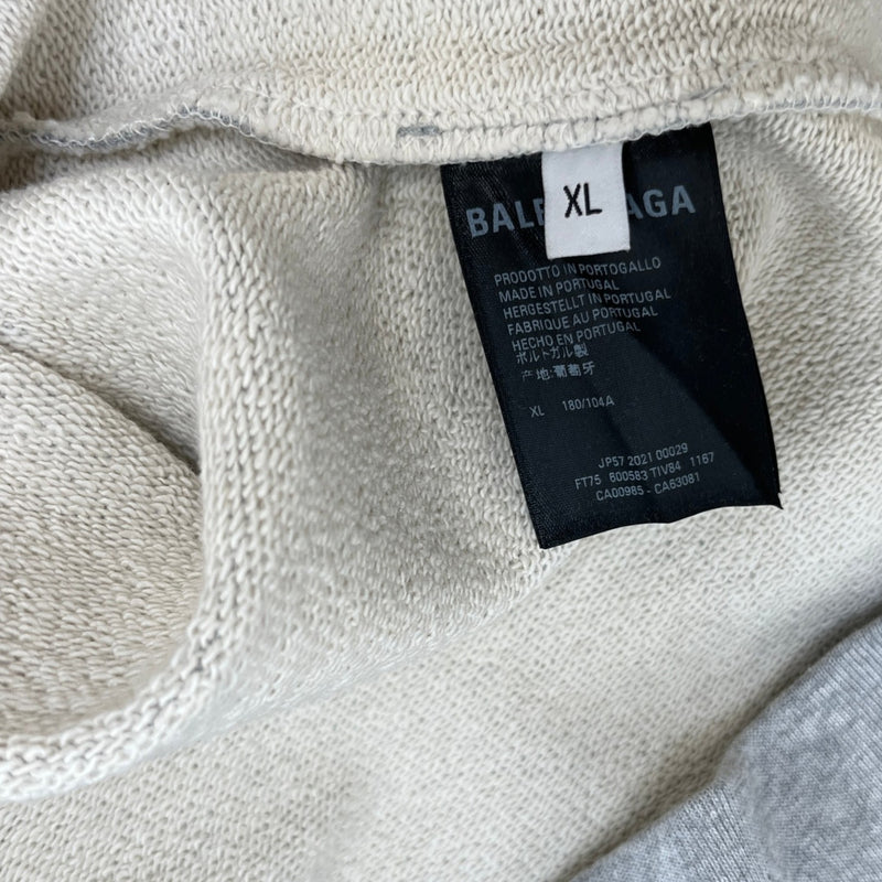 Men's Logo Print Hoodie Grey Size XL