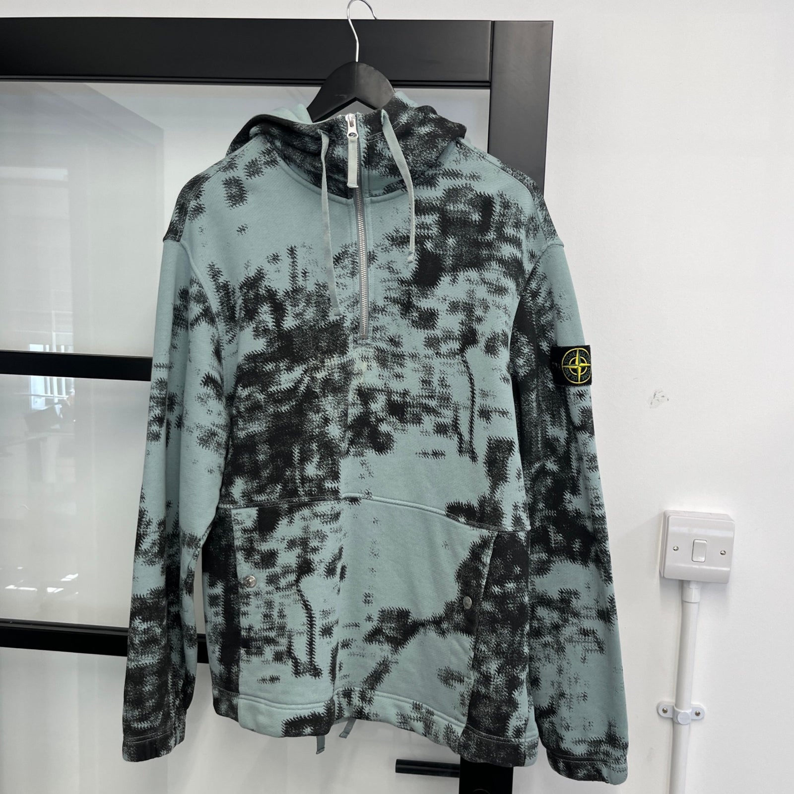 Men's 2024 Camouflage Hoodie Blue Size M - Photo 9