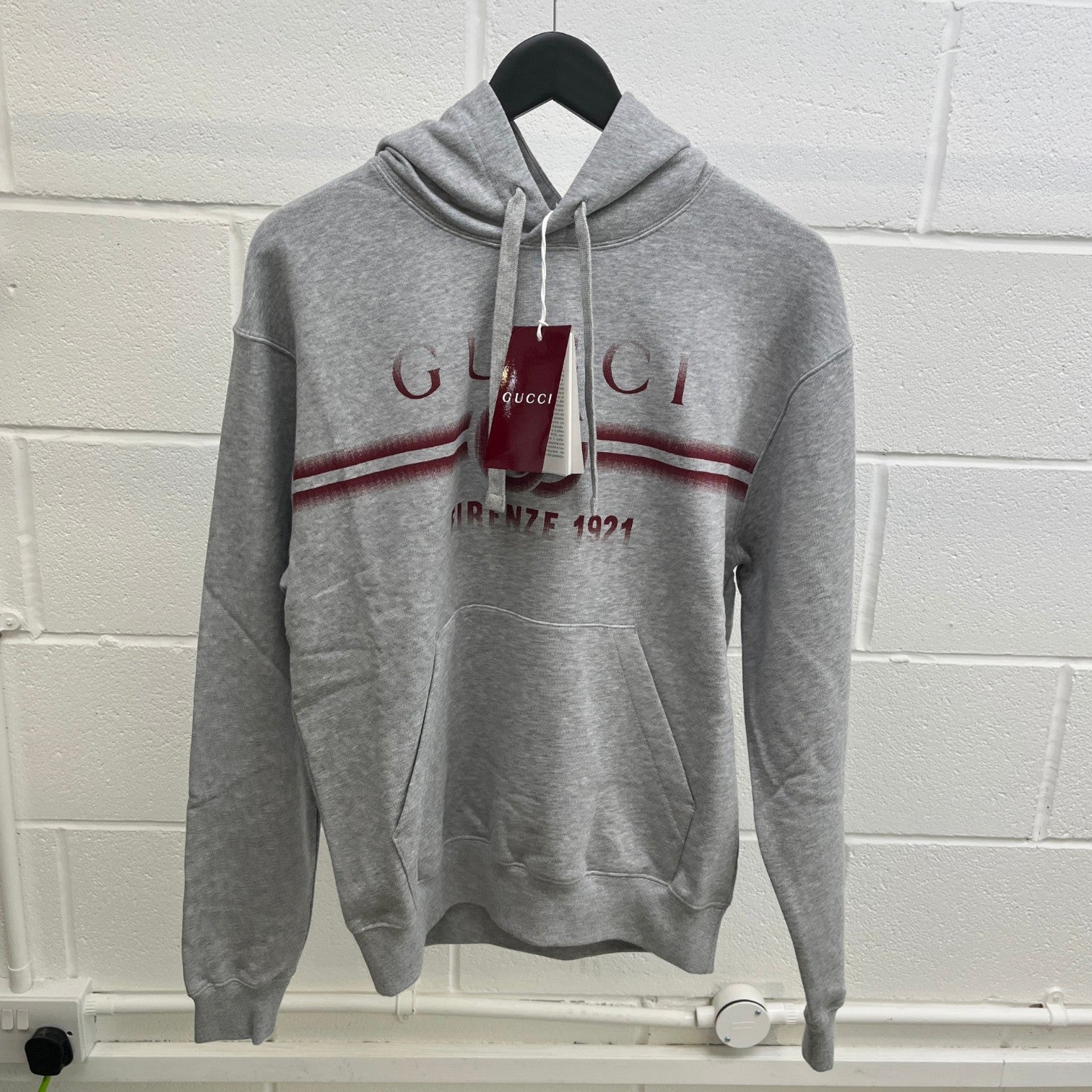 Men's Logo Print Hoodie Grey Size XXS - Photo 9