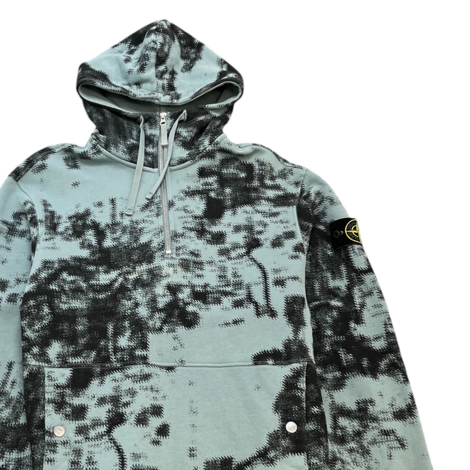 Men's 2024 Camouflage Hoodie Blue Size M - Photo 3