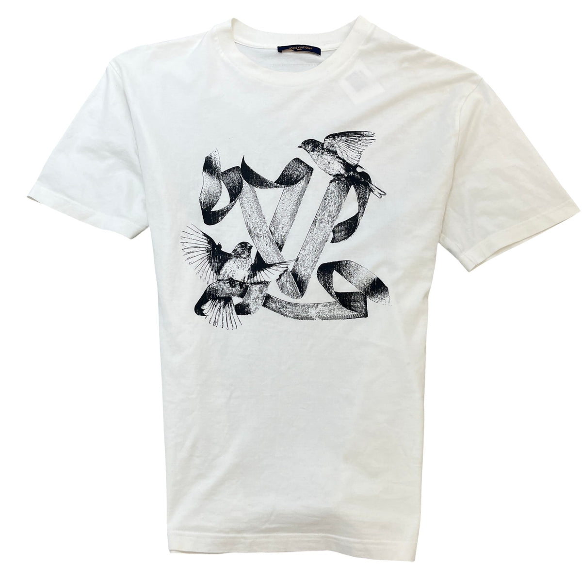 Men's Bird Graphic T-Shirt White Size XL - Photo 1