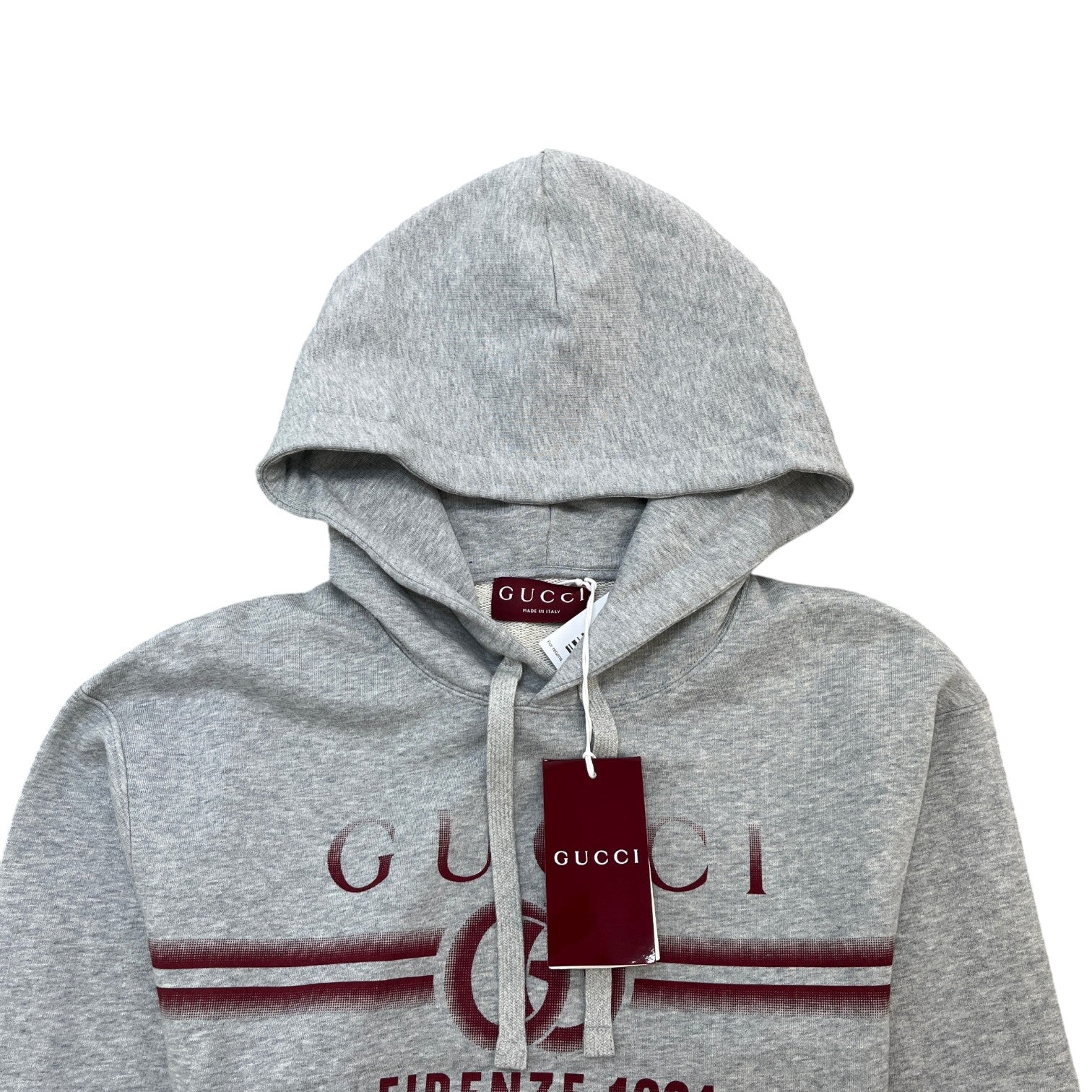 Men's Logo Print Hoodie Grey Size XXS - Photo 5
