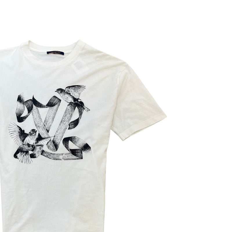 Men's Bird Graphic T-Shirt White Size XL