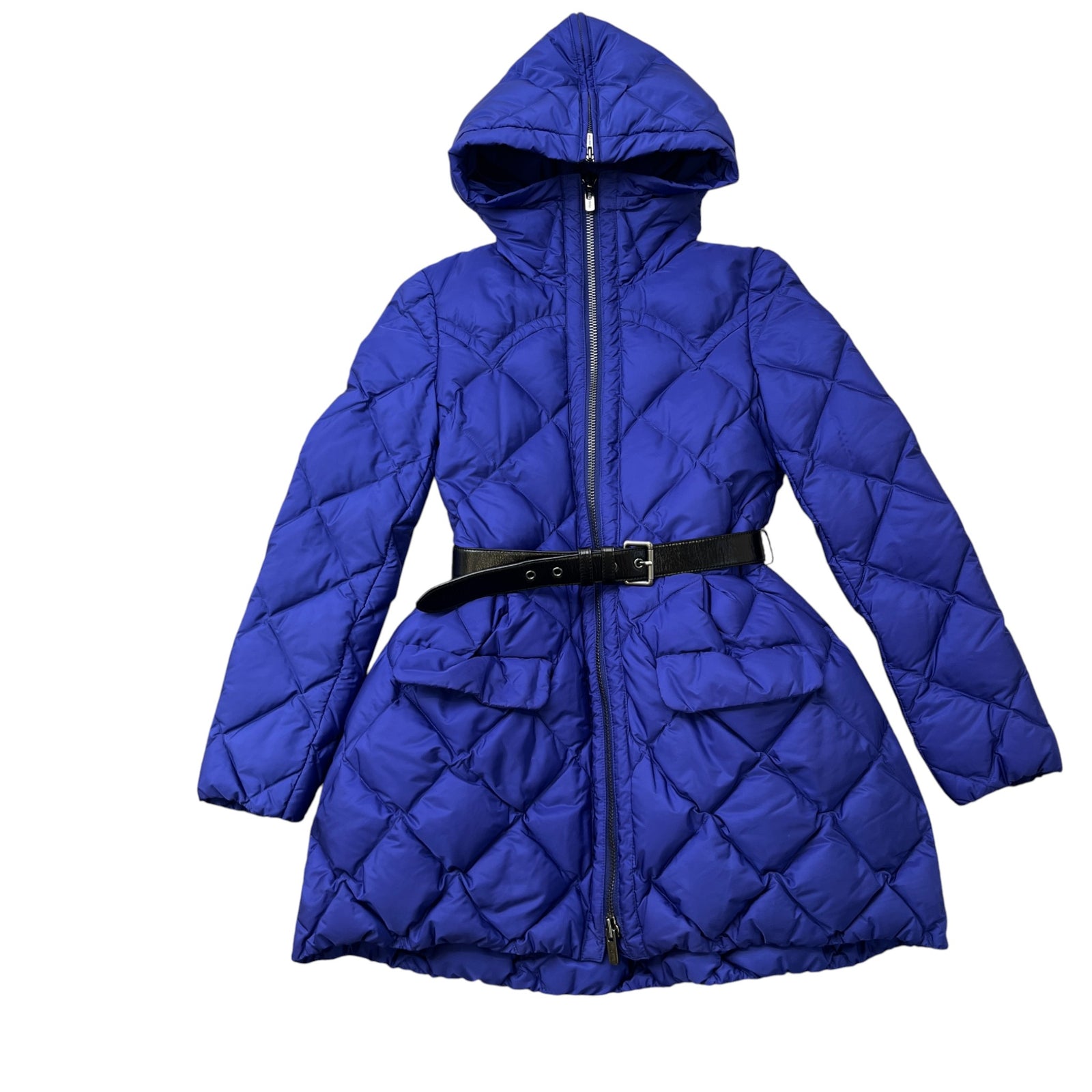 Women's Quilted Belted Down Jacket Purple Size IT 38 / UK 6 - Photo 1
