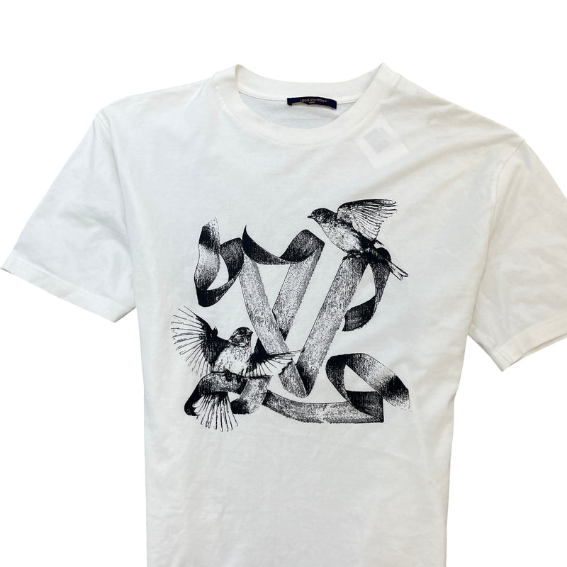 Men's Bird Graphic T-Shirt White Size XL