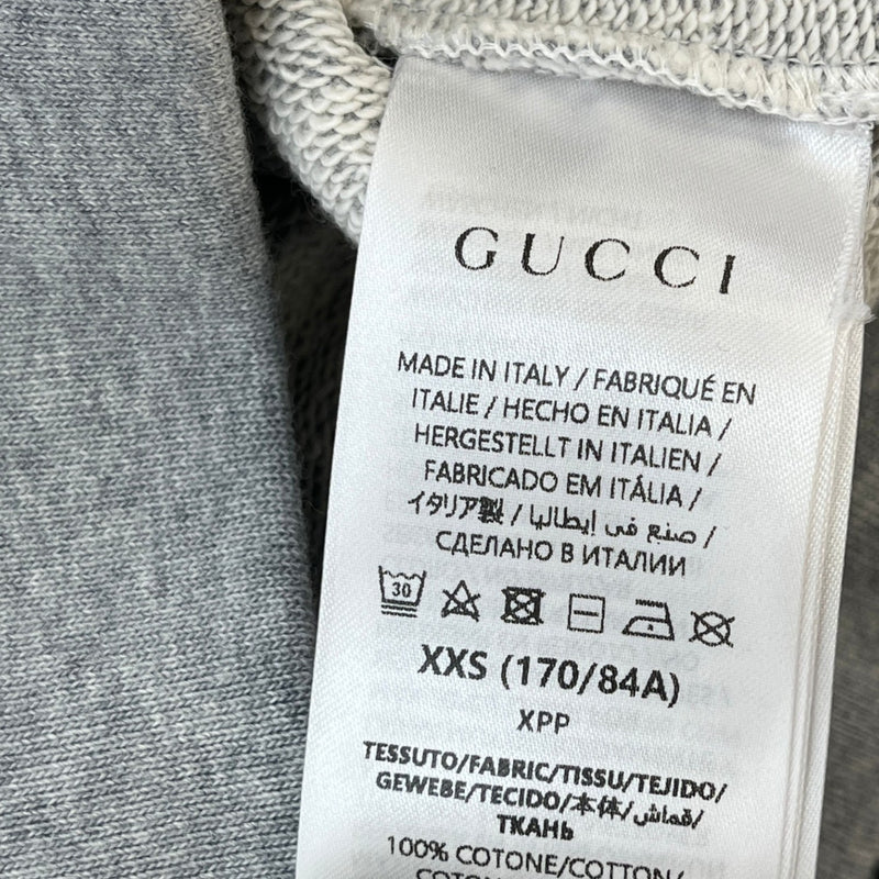 Men's Logo Print Hoodie Grey Size XXS
