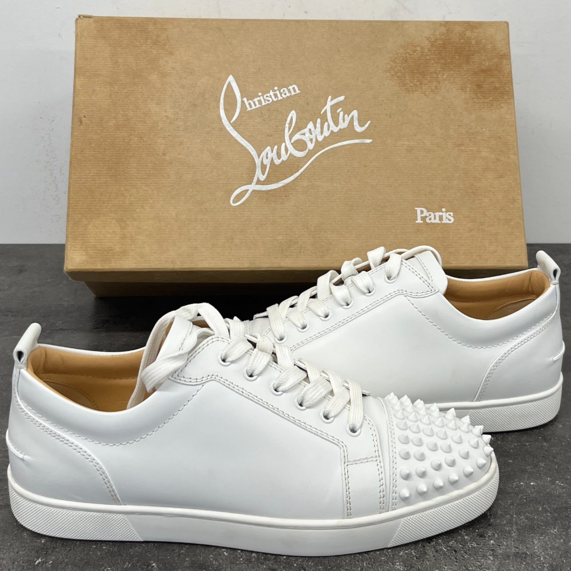 Men's Louis Junior Spikes Low Trainers White Size EU 44 UK 10