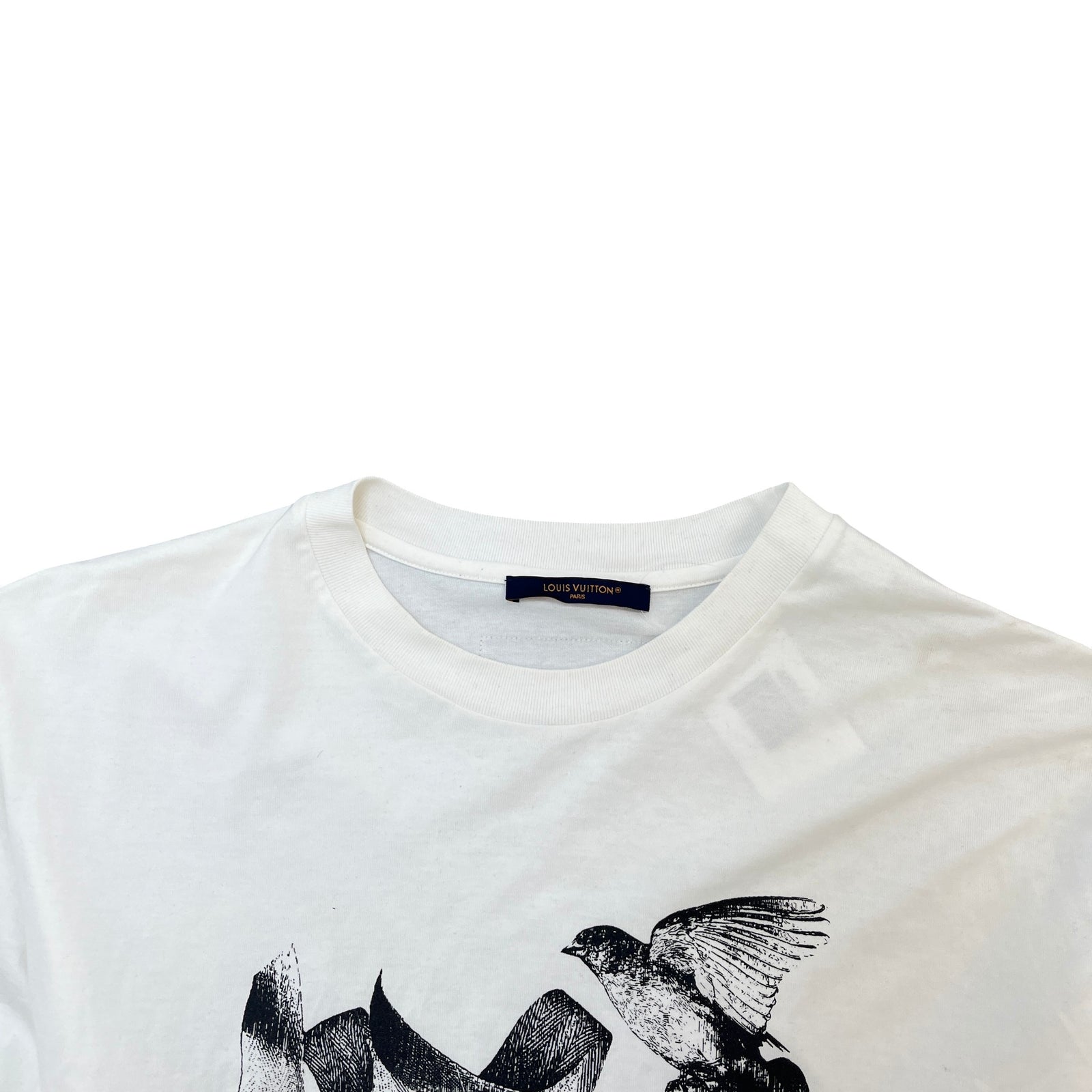 Men's Bird Graphic T-Shirt White Size XL - Photo 6