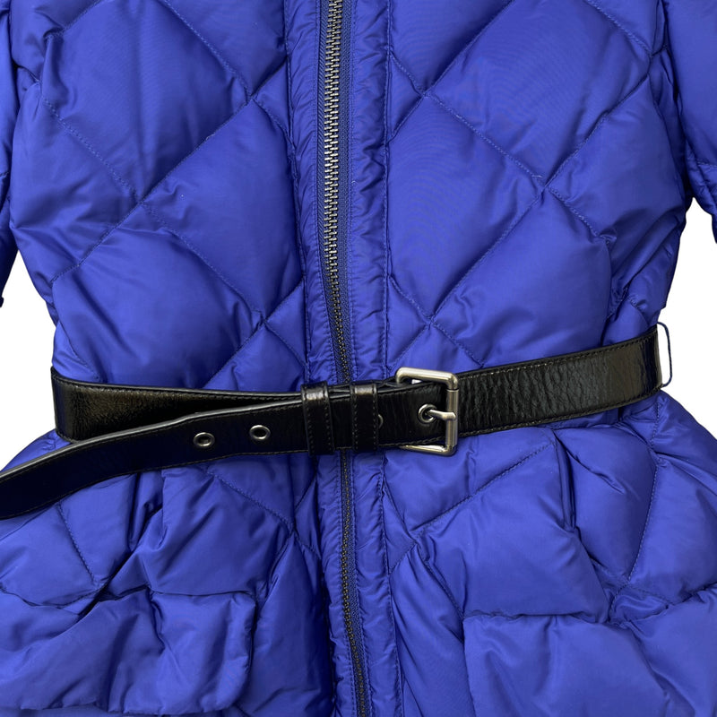 Women's Quilted Belted Down Jacket Purple Size IT 38 / UK 6
