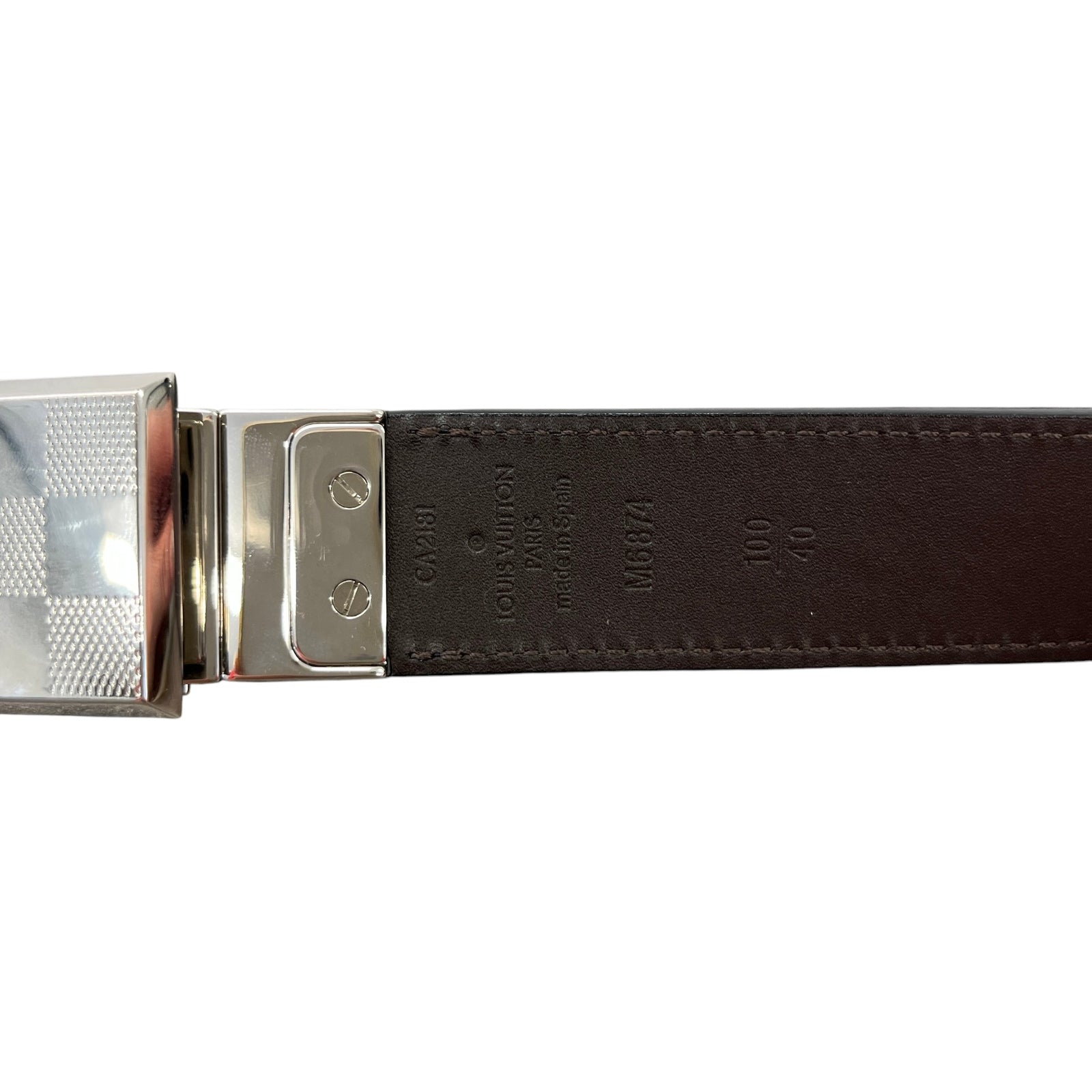 Men's Damier Inventeur Reversible Belt Black Size Waist 34" - Photo 5