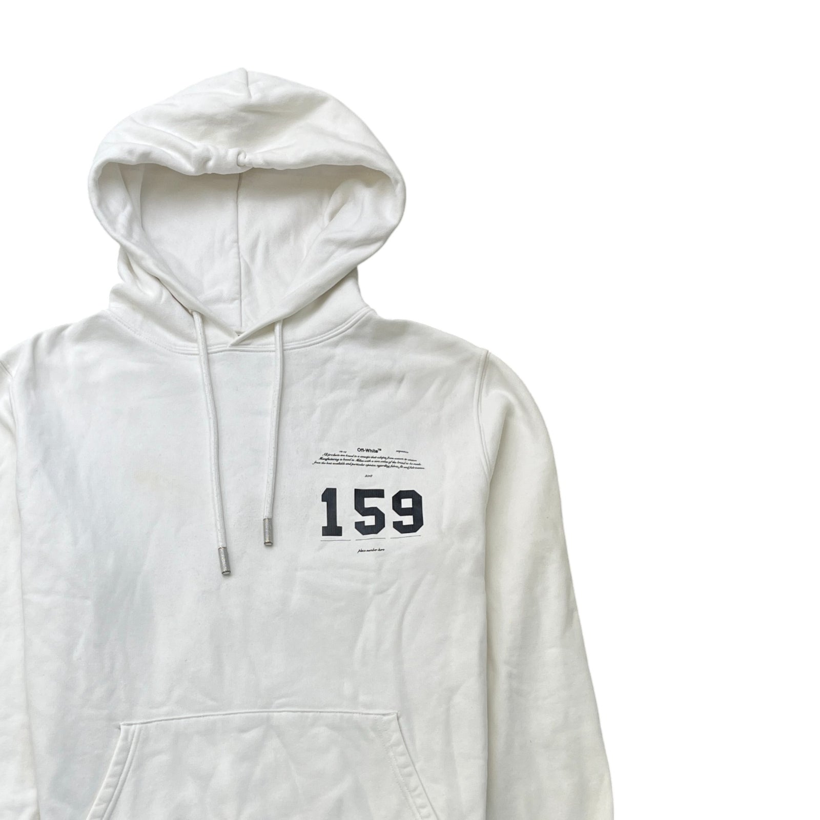 Men's Arrow Logo Hoodie White Size S - Photo 3
