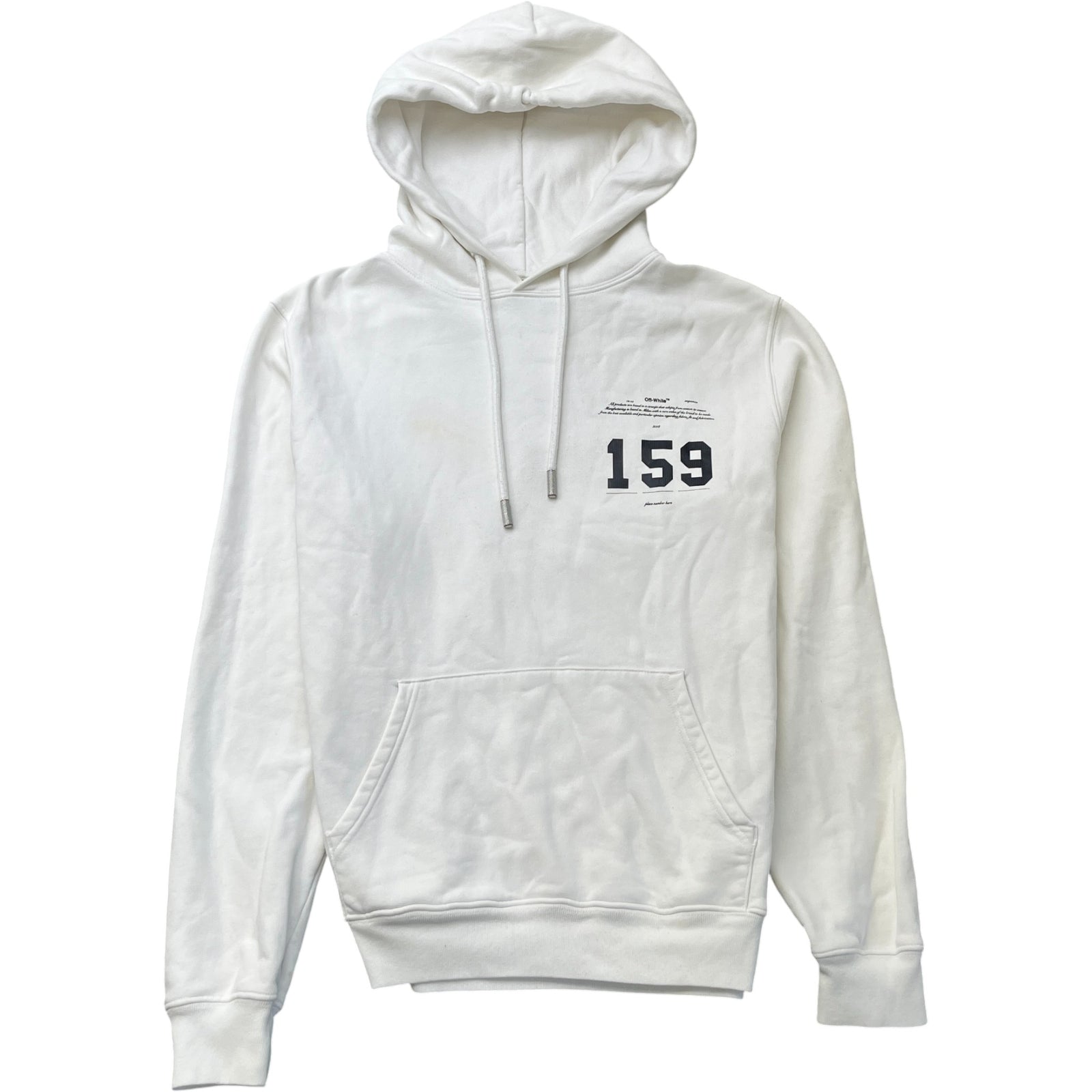 Men's Arrow Logo Hoodie White Size S - Photo 1