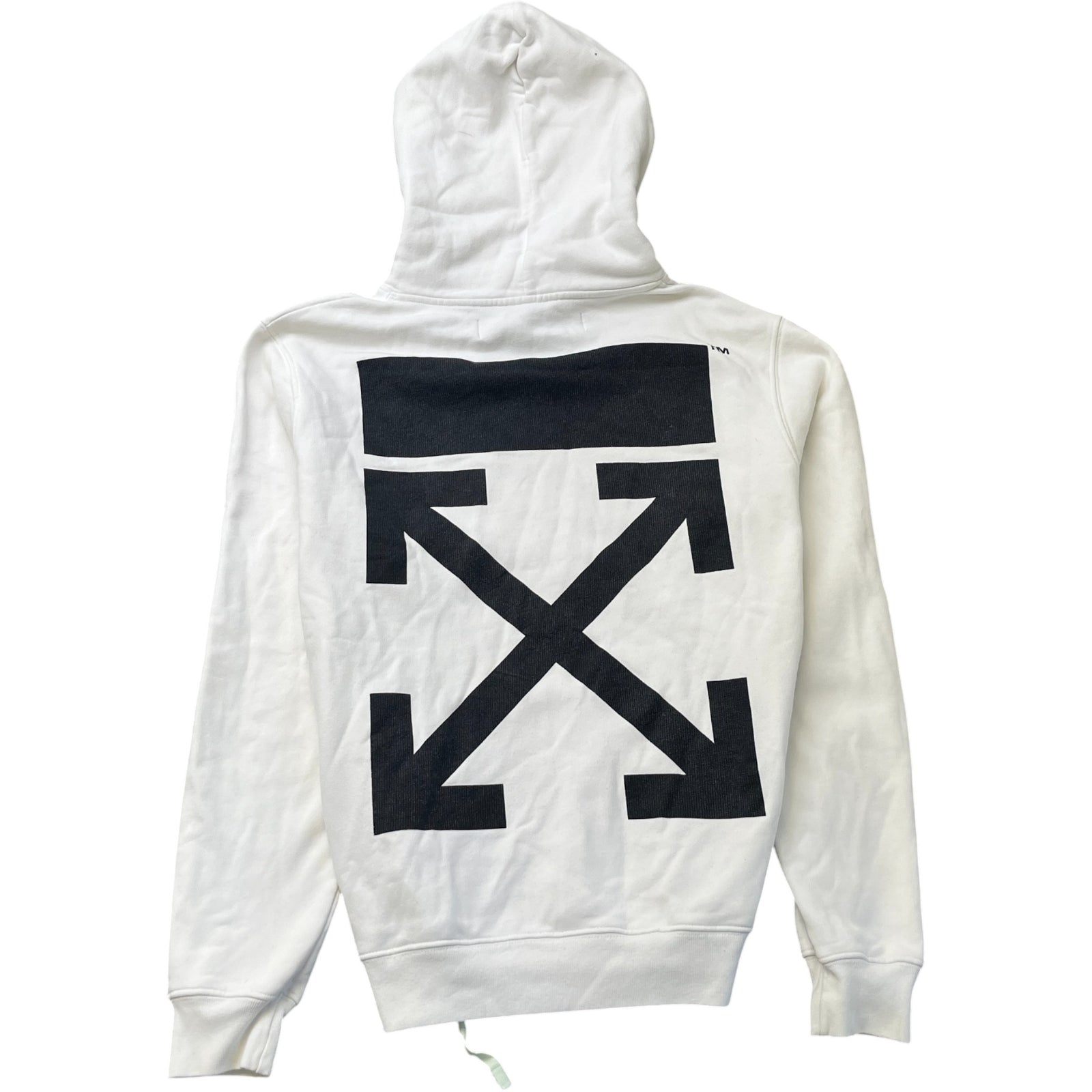Men's Arrow Logo Hoodie White Size S - Photo 2