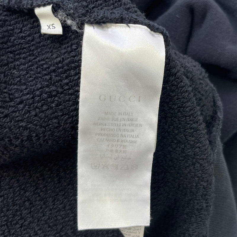 Men's Logo Print Hoodie Black Size XS