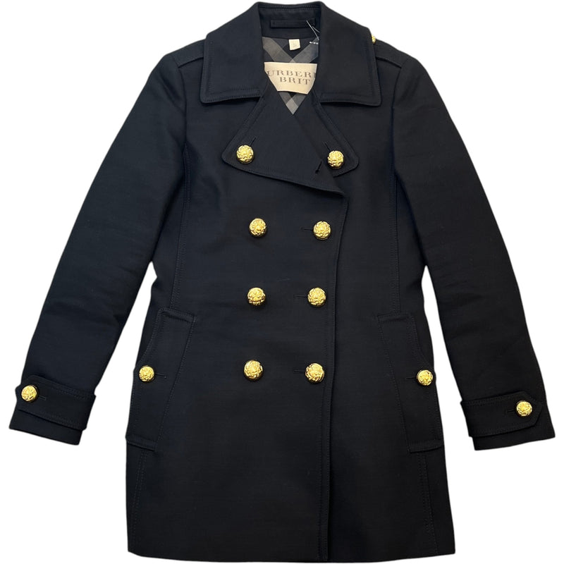 Women's Double Breasted Jacket Black Size XS / UK 6
