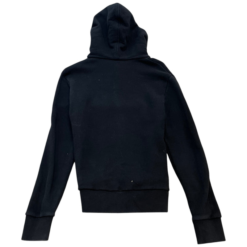 Men's Distressed Logo Print Hoodie Black Size S