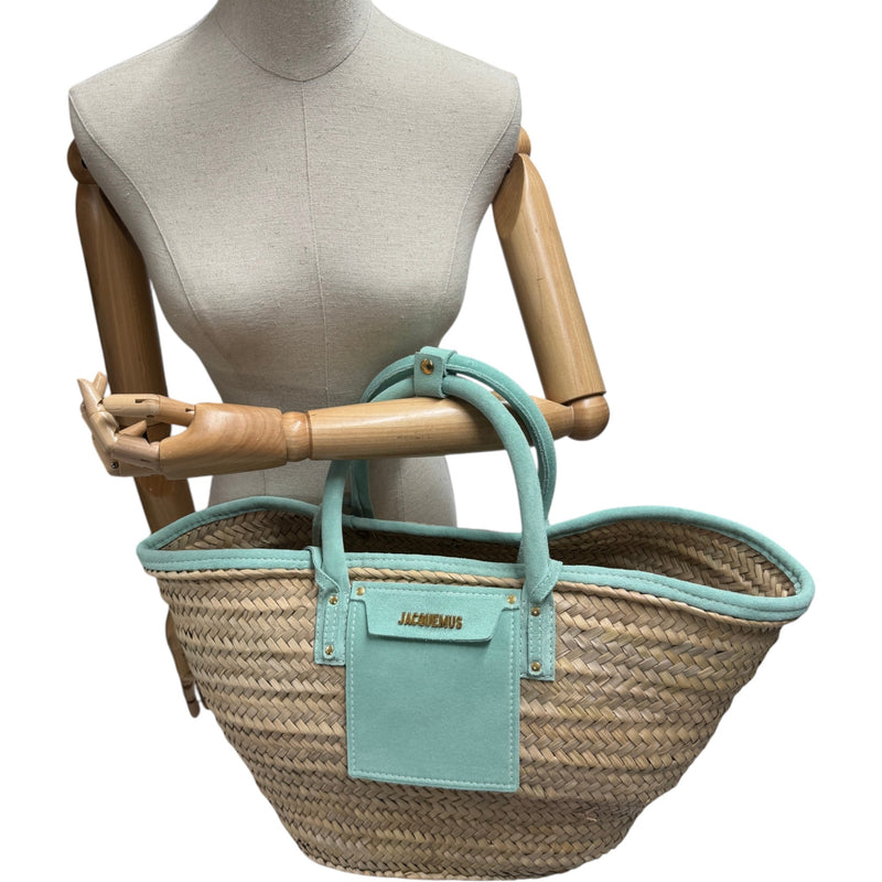 Women's Le Panier Soleil Woven Straw Tote Handbag Beige