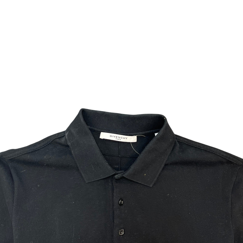 Men's Logo Patch Polo Shirt Black Size M