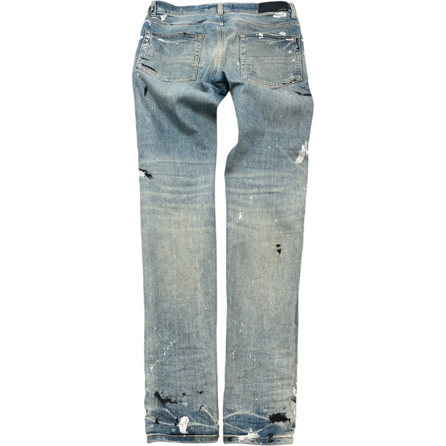 Men's Paint Splash Distressed Jeans Blue Size Waist 31" - Photo 2