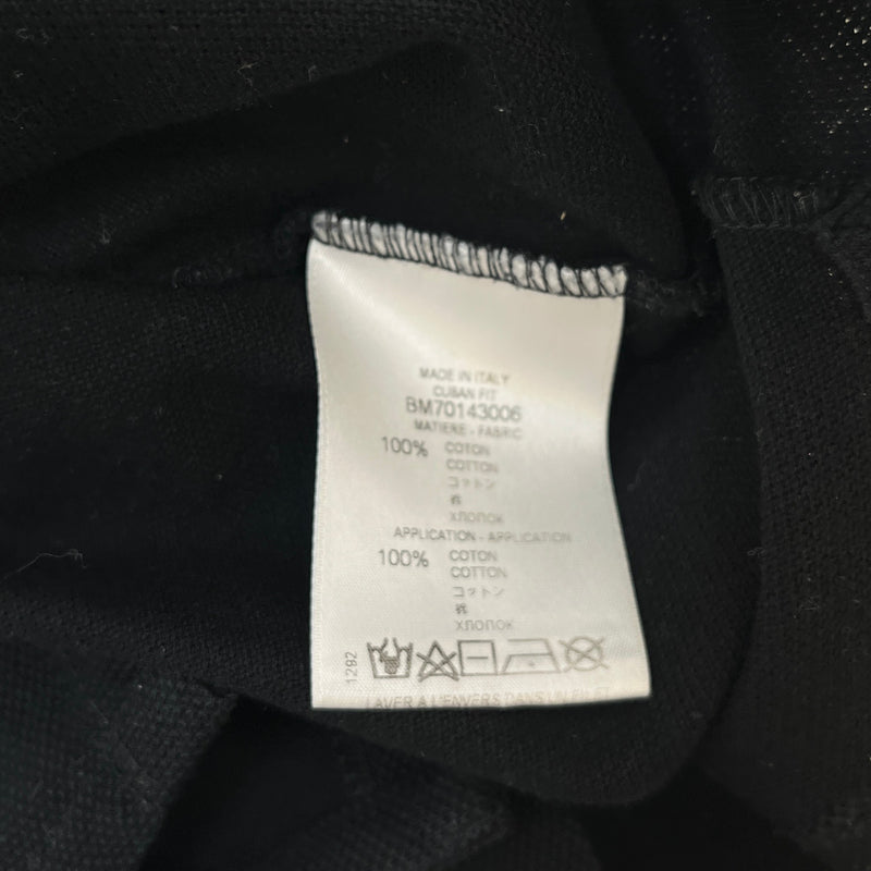 Men's Logo Patch Polo Shirt Black Size M