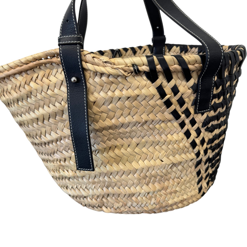 Women's Straw Basket Medium Handbag Beige