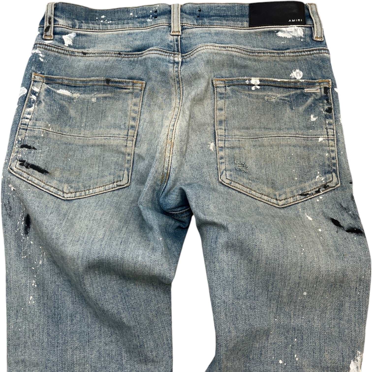 Men's Paint Splash Distressed Jeans Blue Size Waist 31" - Photo 6