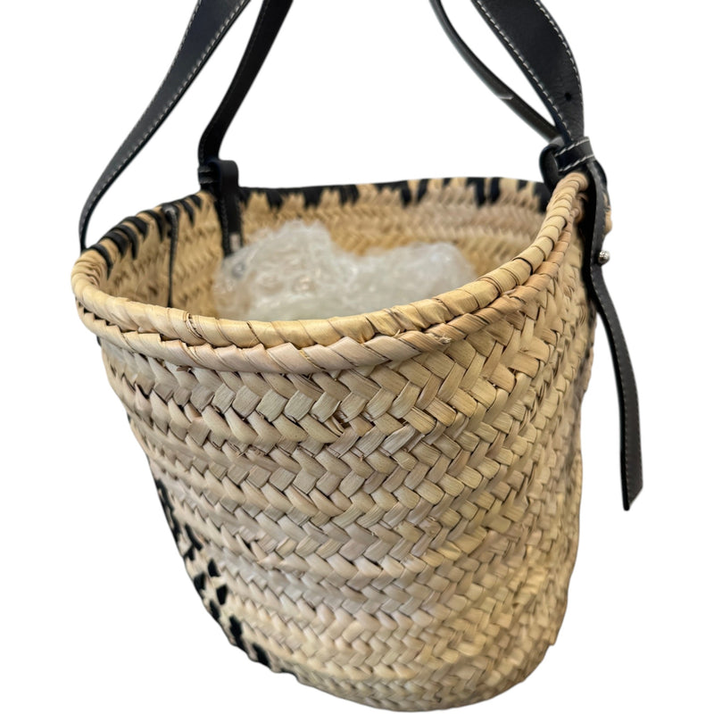 Women's Straw Basket Medium Handbag Beige