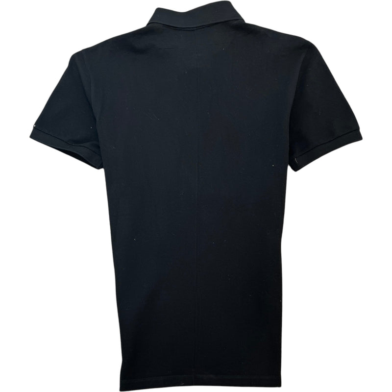 Men's Logo Patch Polo Shirt Black Size M