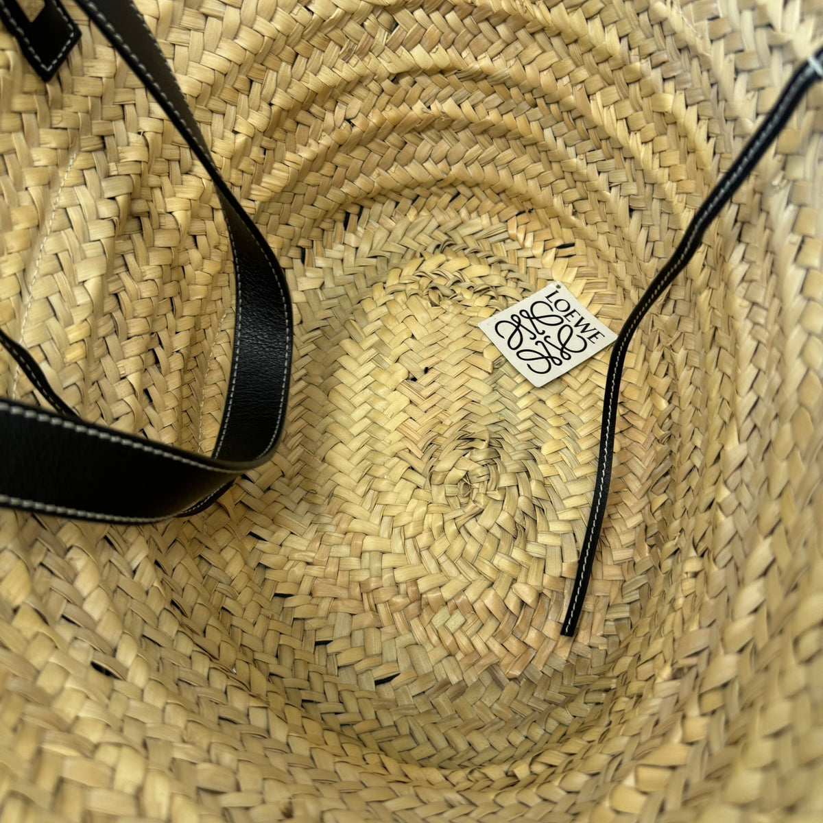 Women's Straw Basket Medium Handbag Beige - Photo 9