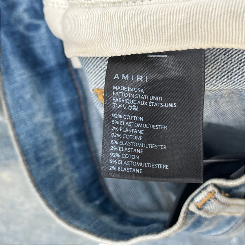 Men's Paint Splash Distressed Jeans Blue Size Waist 31"