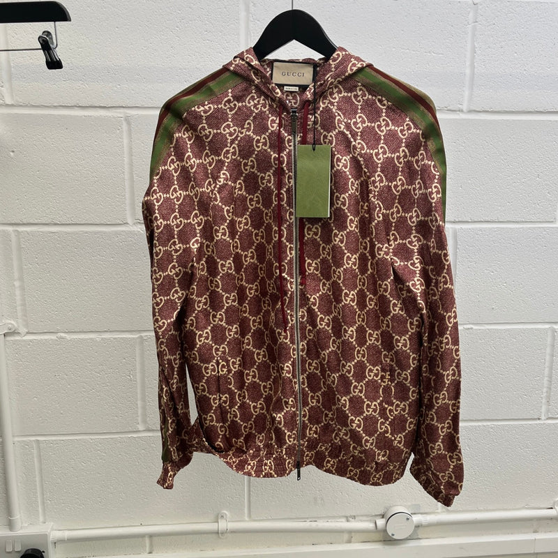 Men's Gg Supreme Jacket Burgundy Size M