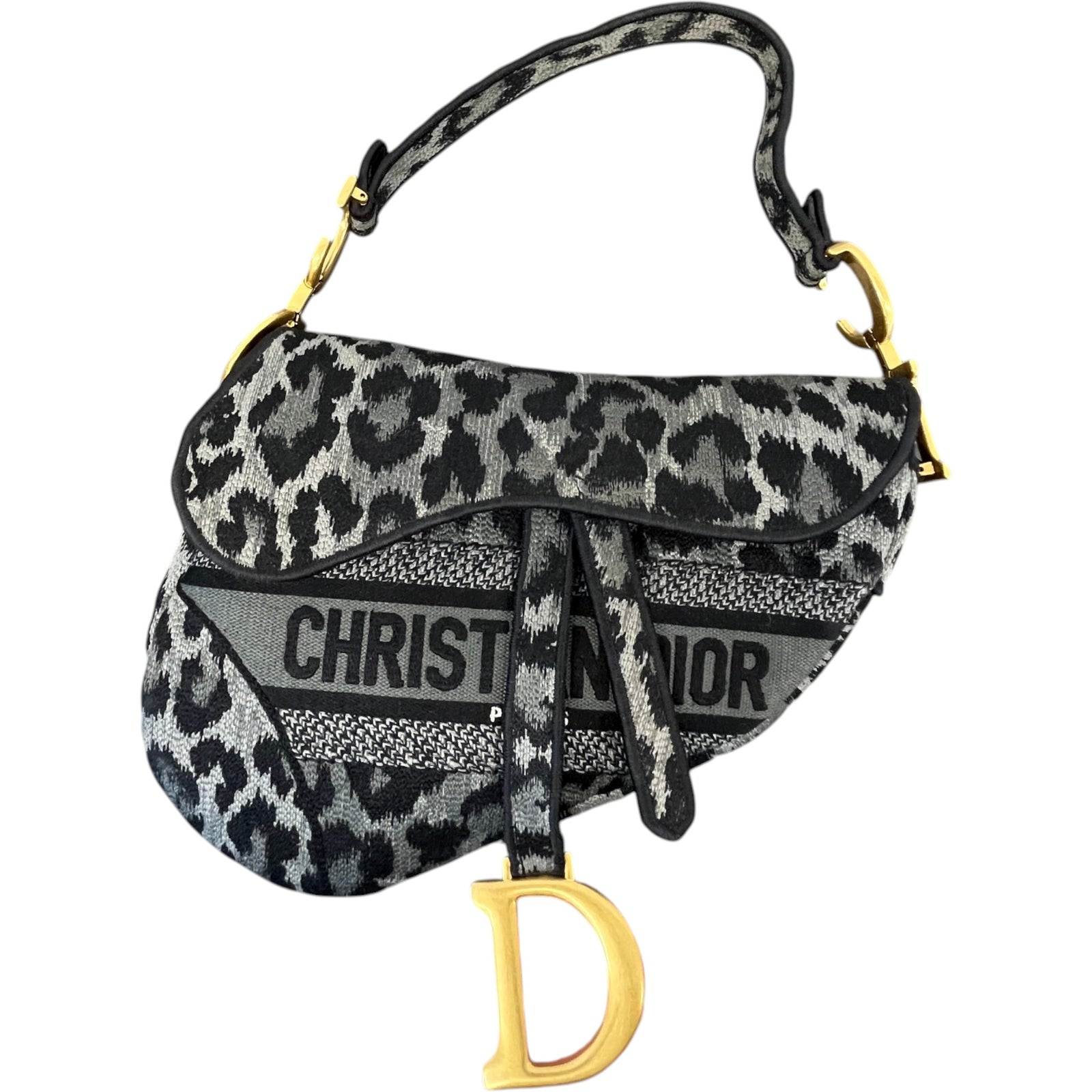 Women's Leopard Saddle Bag Charcoal - Photo 1
