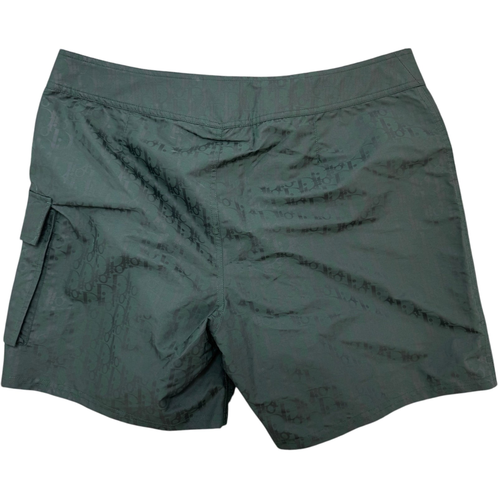 Men's Oblique Swim Shorts Green Size L / W34 - Photo 2