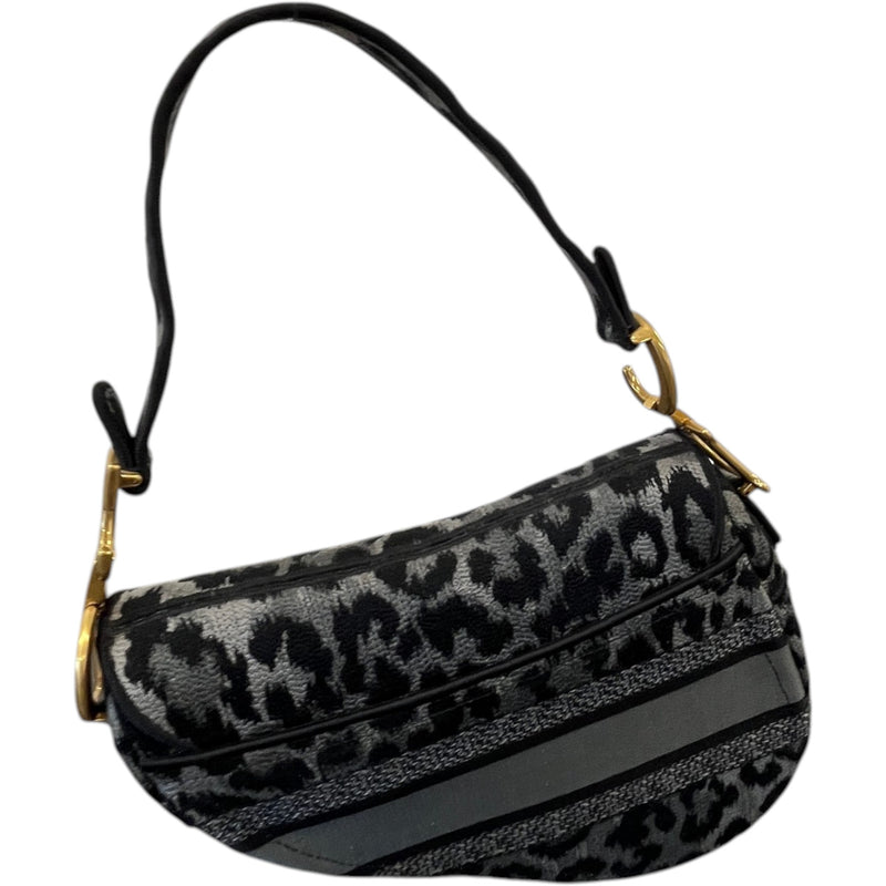 Women's Leopard Saddle Bag Charcoal