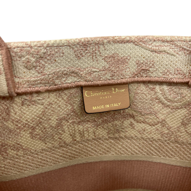 Women's Toile de Jouy Book Tote Handbag Pink