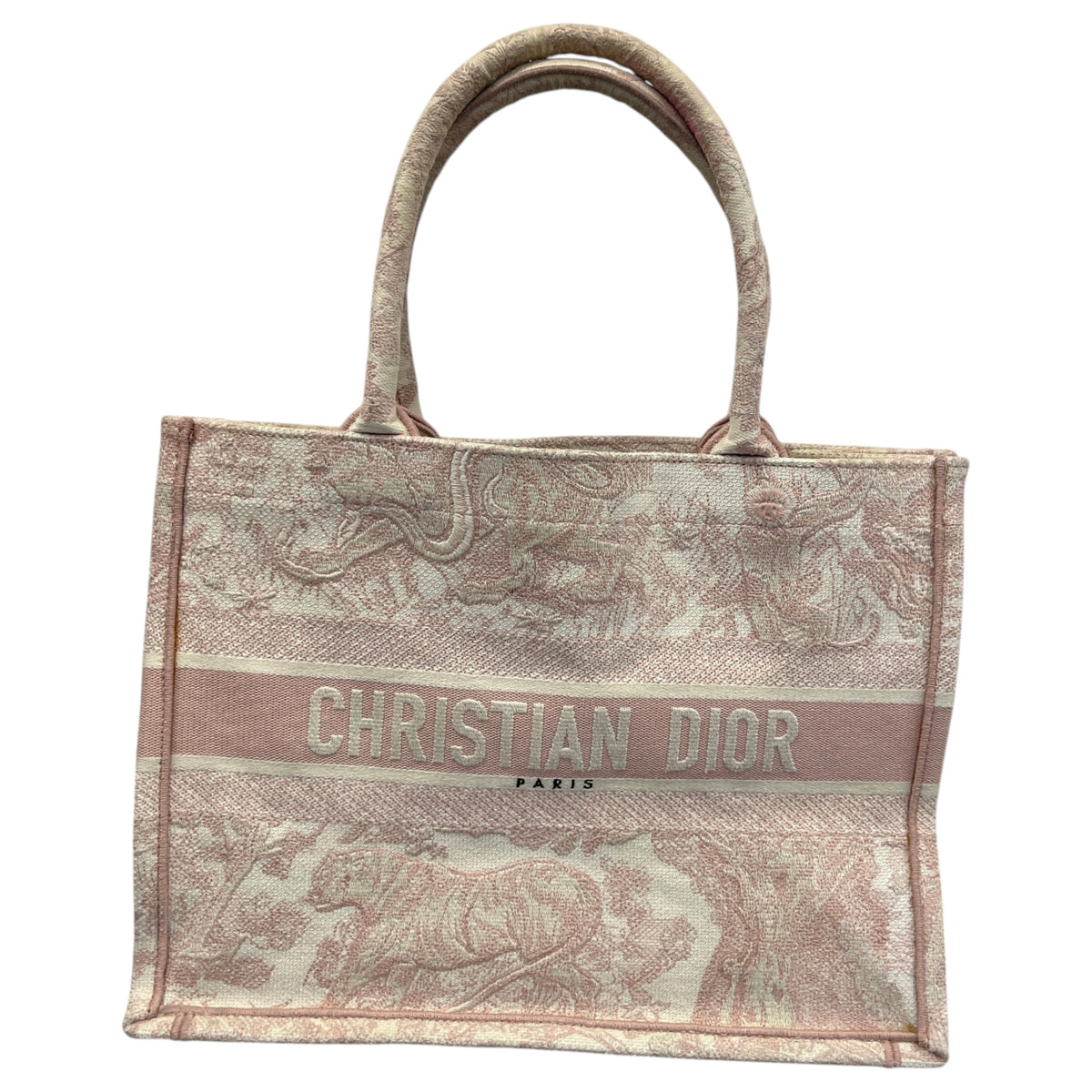 Women's Toile de Jouy Book Tote Handbag Pink - Photo 1