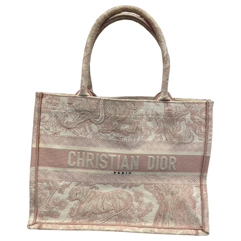 Women's Toile de Jouy Book Tote Handbag Pink
