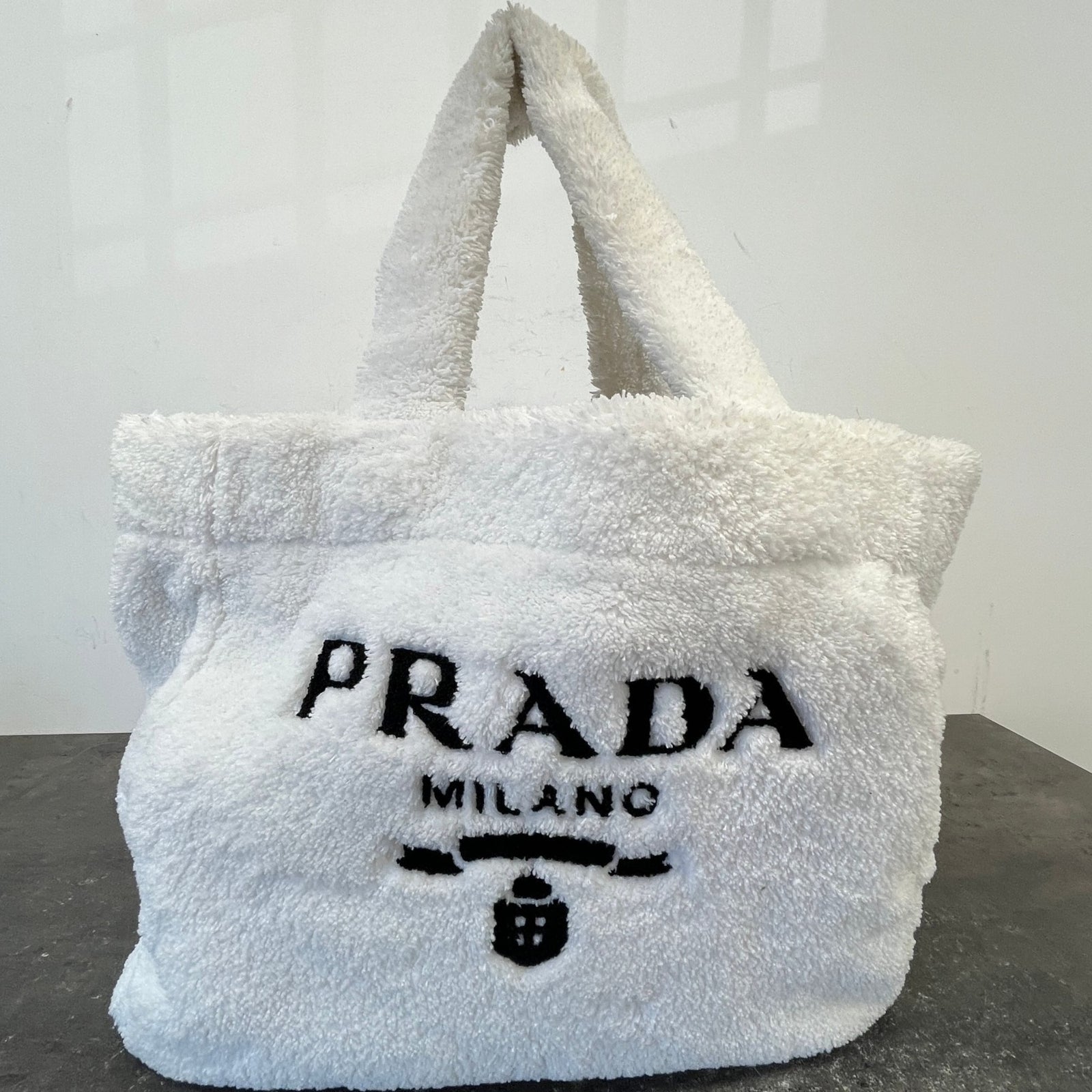 Women's Logo Terry Cloth Tote Bag White - Photo 12