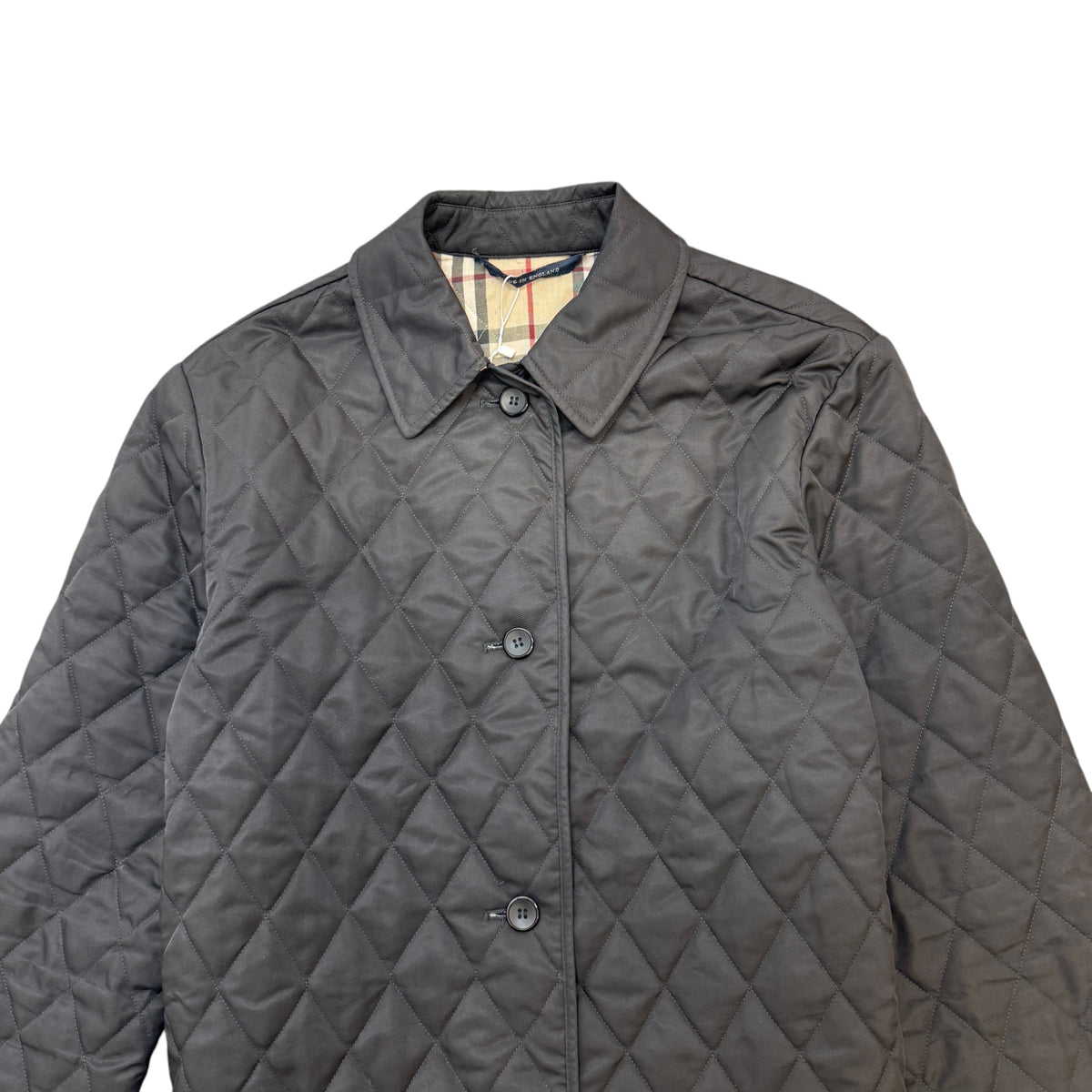 Men's Quilted Check Lined Jacket Black Size S - Photo 3