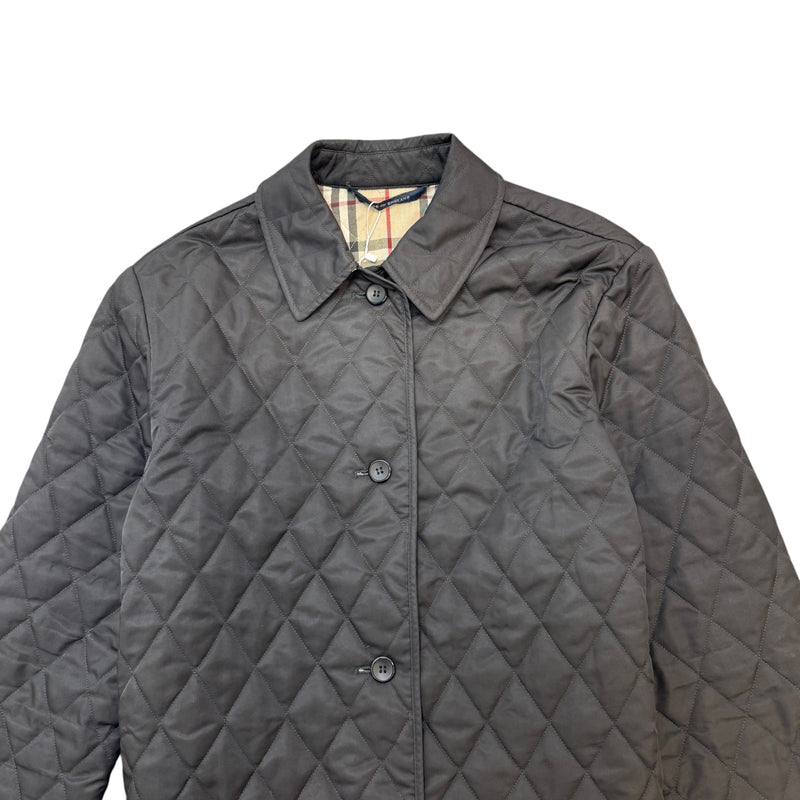 Men's Quilted Check Lined Jacket Black Size S