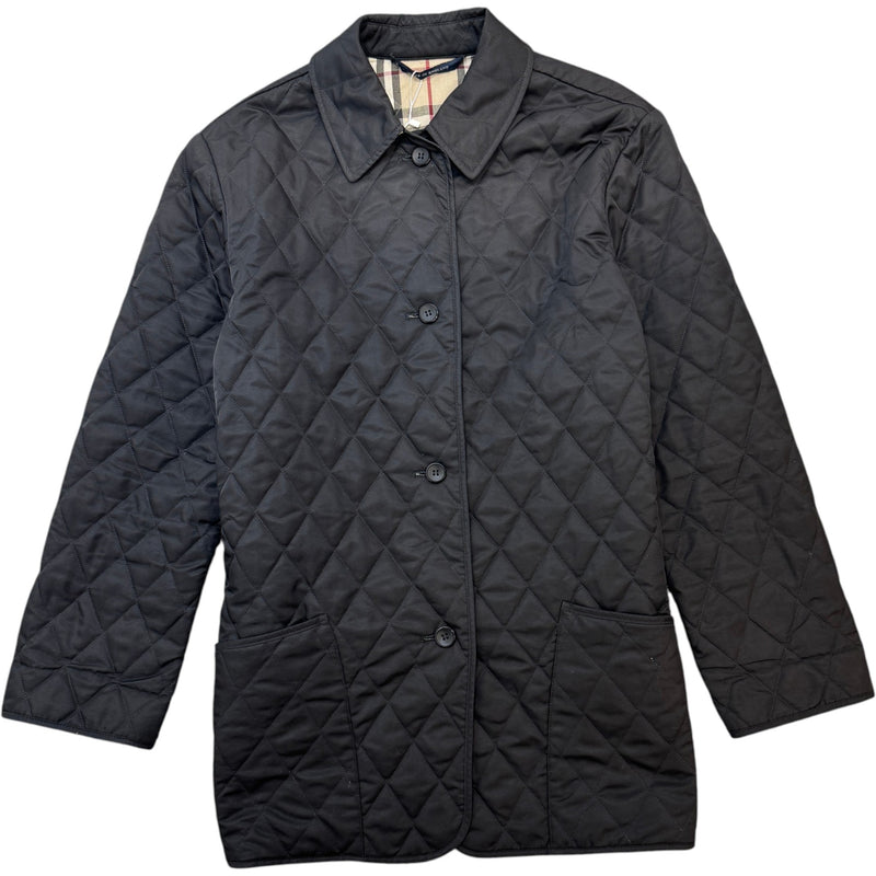 Men's Quilted Check Lined Jacket Black Size S