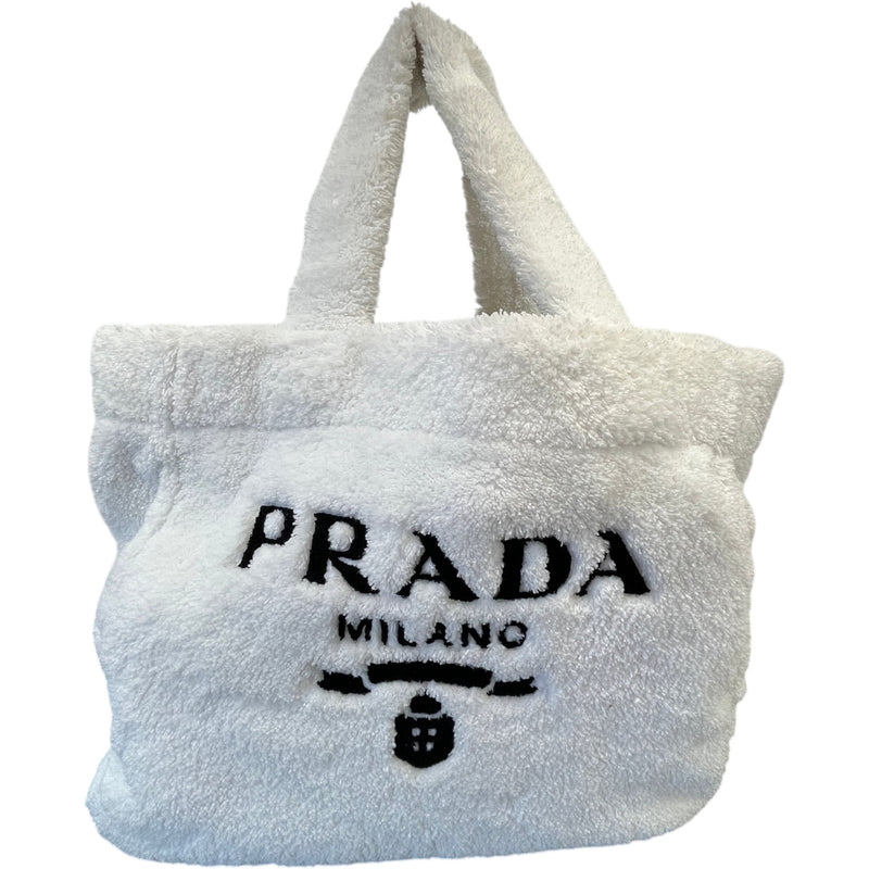Women's Logo Terry Cloth Tote Bag White