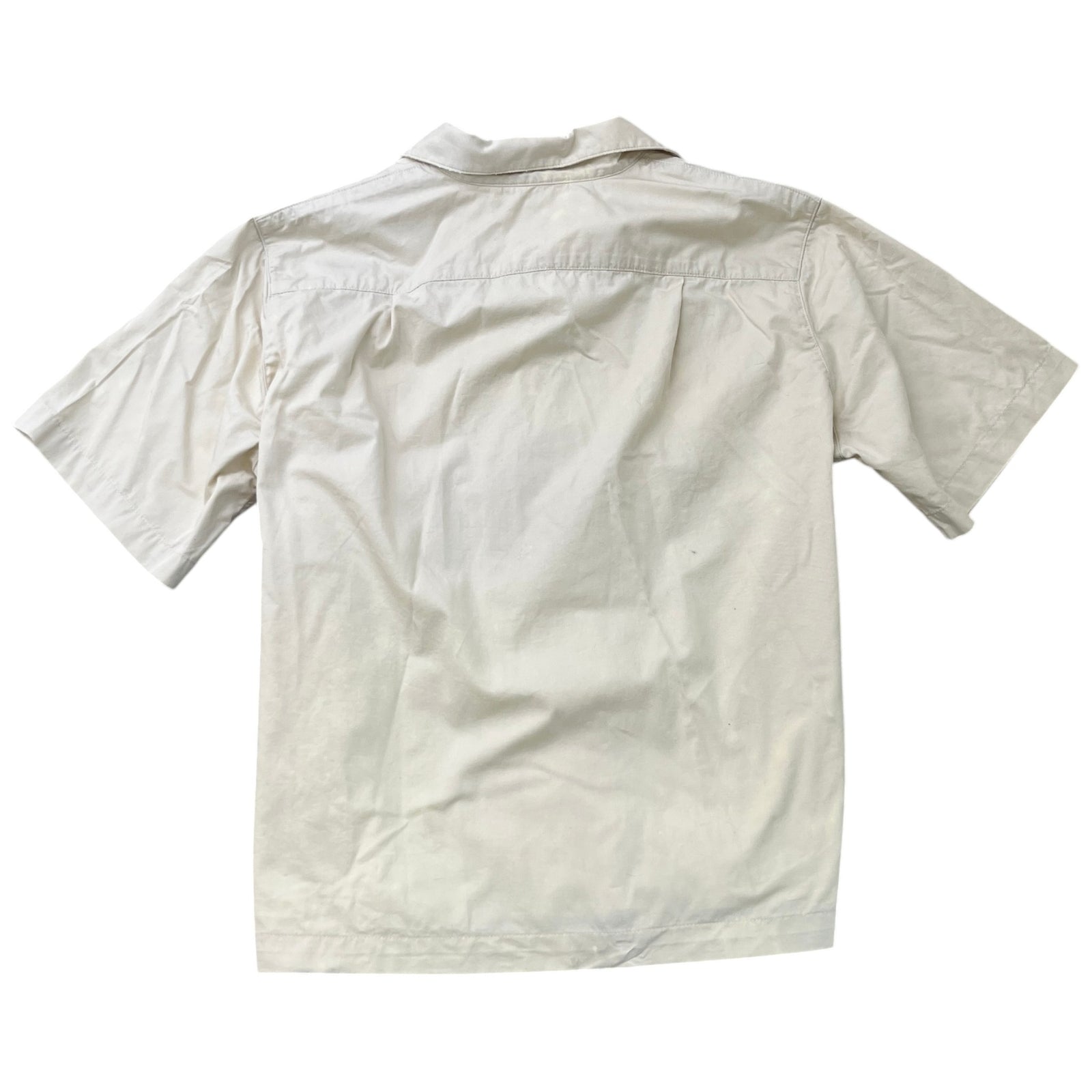 Men's Mechanic Camp-Collar Short Sleeve Shirt Beige Size L - Photo 2