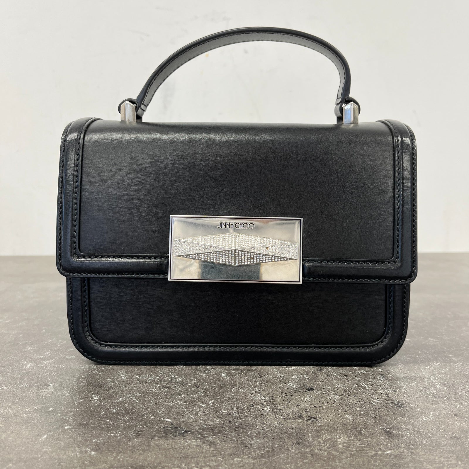 Jimmy Choo Women's Diamond Top Handle Bag Black - Photo 7