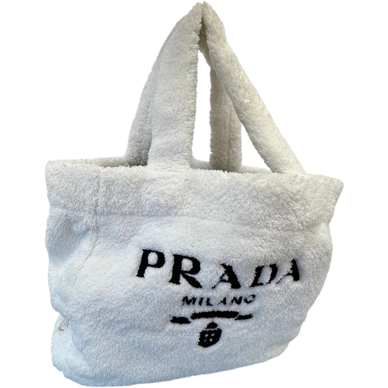Women's Logo Terry Cloth Tote Bag White