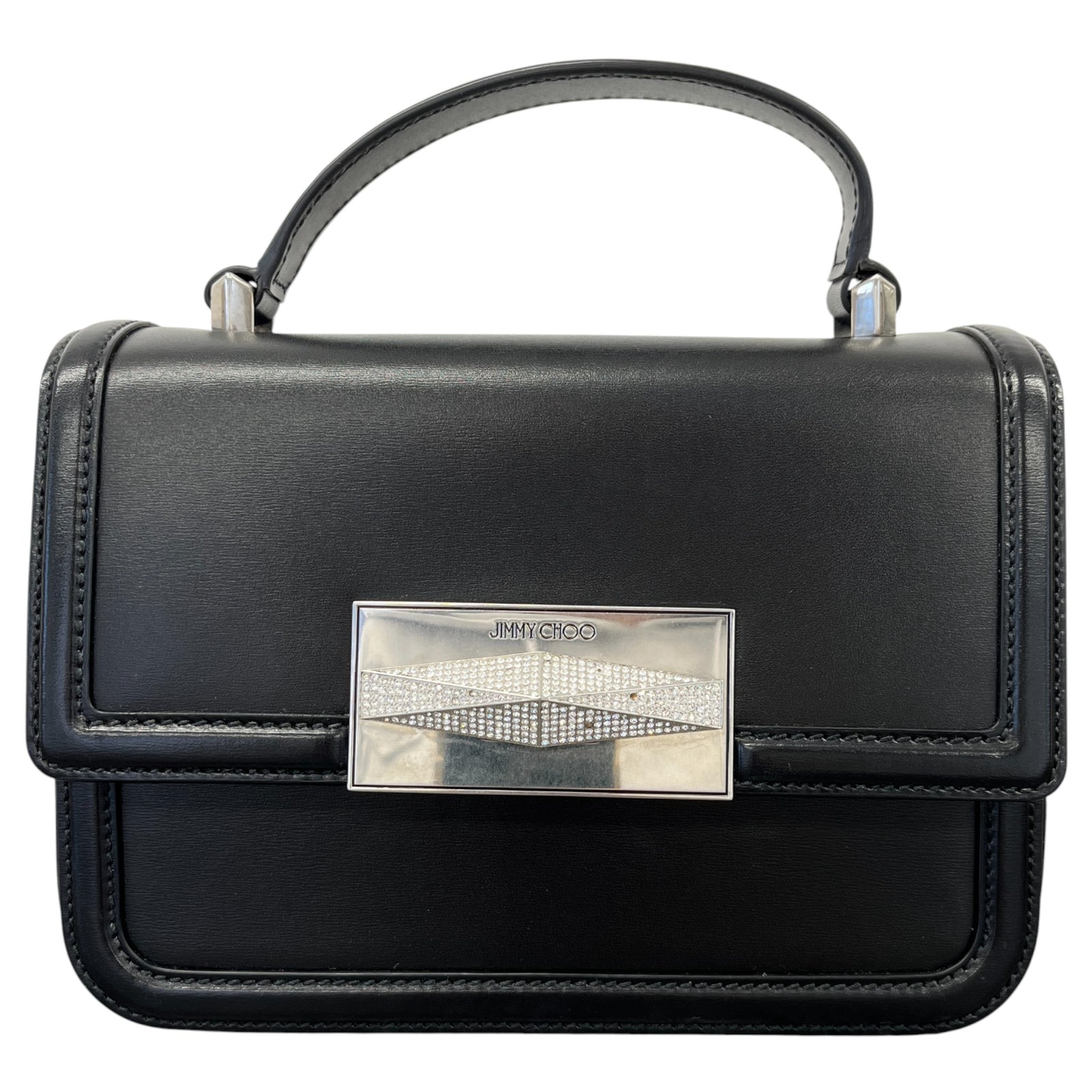 Jimmy Choo Women's Diamond Top Handle Bag Black - Photo 1