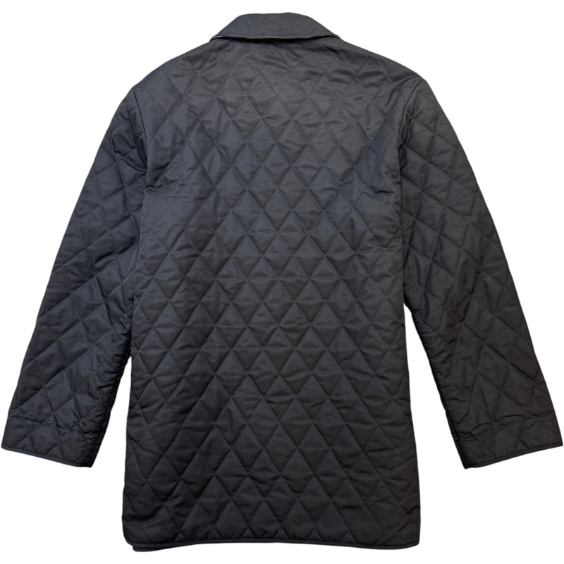 Men's Quilted Check Lined Jacket Black Size S